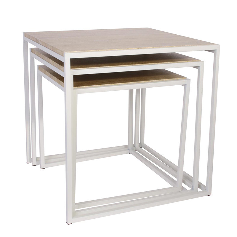 Lot De 3 Tables Gigognes Blanche Home Deco Factory