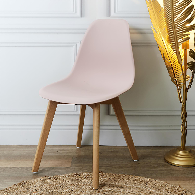 Chaise Scandinave Coque Rose Poudre Home Deco Factory