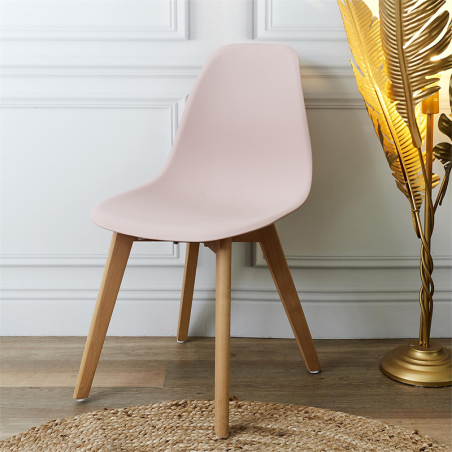 Chaise Scandinave Coque Rose Poudre Home Deco Factory