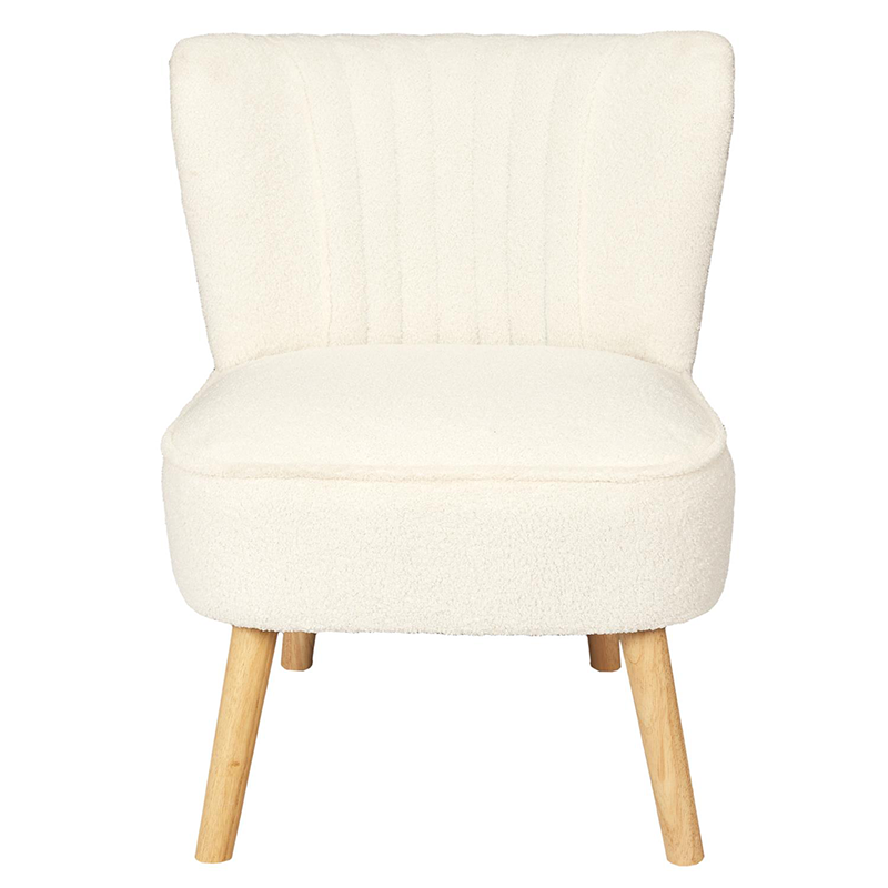 Fauteuil Bouclette Erika Blanc Home Deco Factory