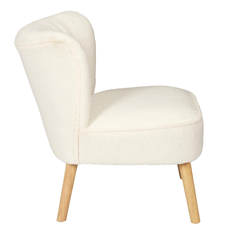 Fauteuil Bouclette Erika Blanc Home Deco Factory
