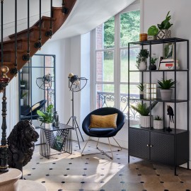 Fauteuil Velours Noir Evan Atmosphera 2