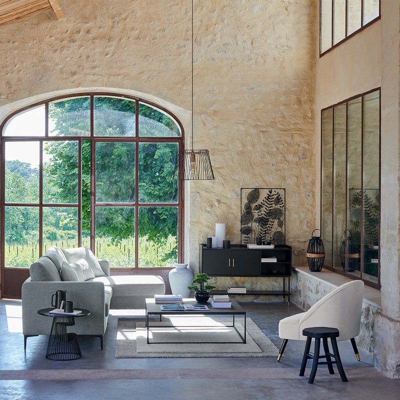 Fauteuil Velours Naova Ivoire Atmosphera