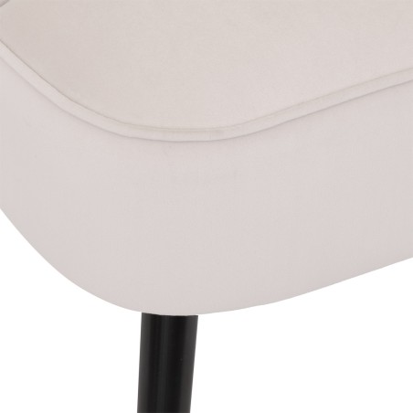 Fauteuil Velours Naova Ivoire Atmosphera