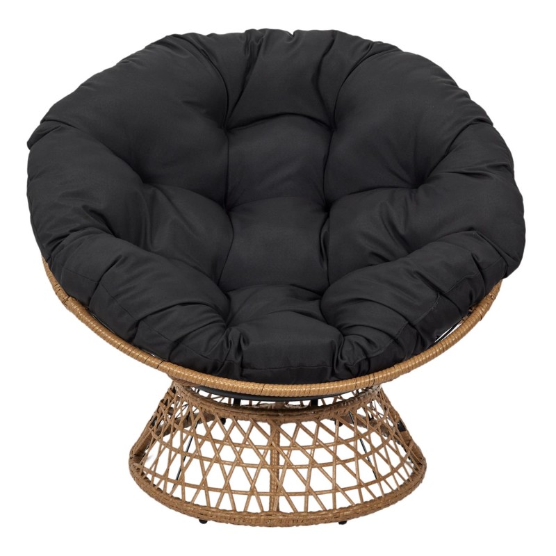 Fauteuil Cancun Coussin Noir Home Deco Factory