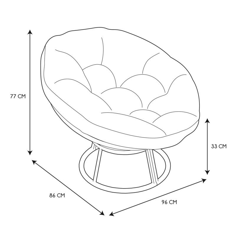 Fauteuil Cancun Coussin Noir Home Deco Factory