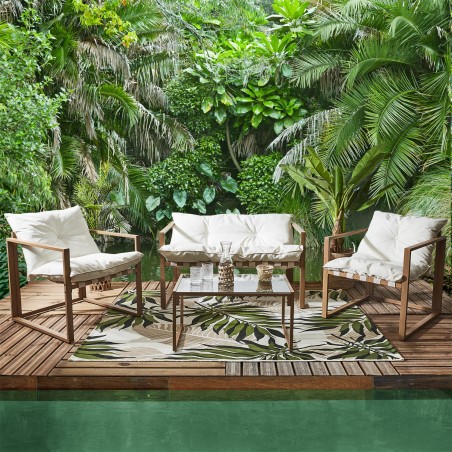 Salon de jardin Cagliari 4 pcs Blanc Home Deco Factory