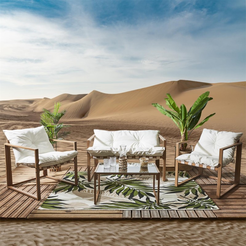 Salon de jardin Cagliari 4 pcs Blanc Home Deco Factory