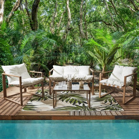 Salon de jardin Cagliari 4 pcs Blanc Home Deco Factory