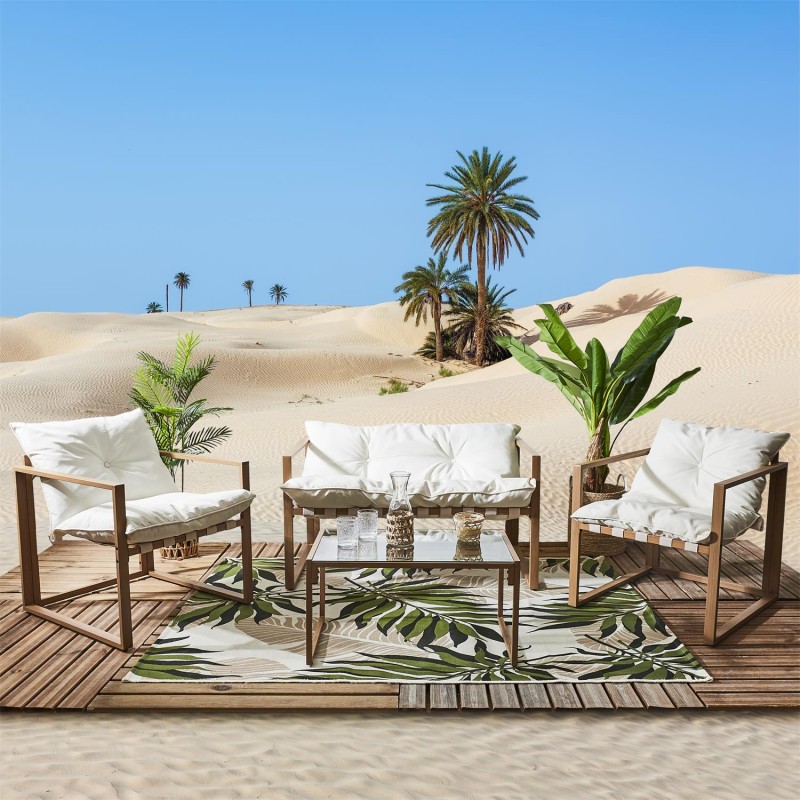 Salon de jardin Cagliari 4 pcs Blanc Home Deco Factory
