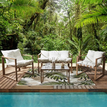 Salon de jardin Cagliari 4 pcs Blanc Home Deco Factory