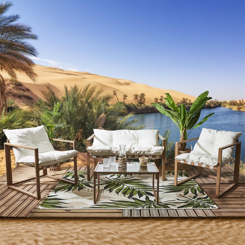 Salon de jardin Cagliari 4 pcs Blanc Home Deco Factory