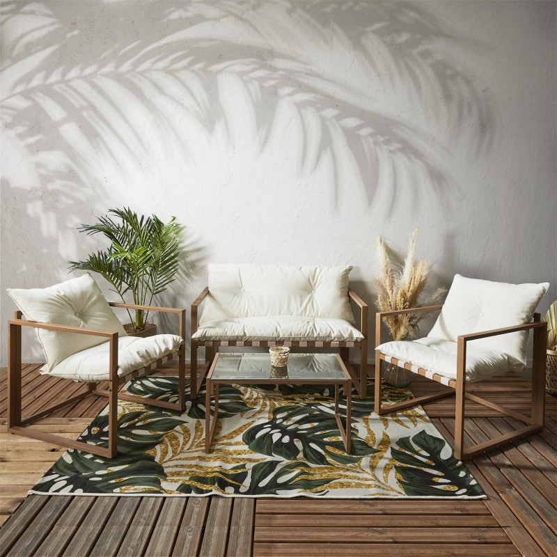 Salon de jardin Cagliari 4 pcs Blanc Home Deco Factory