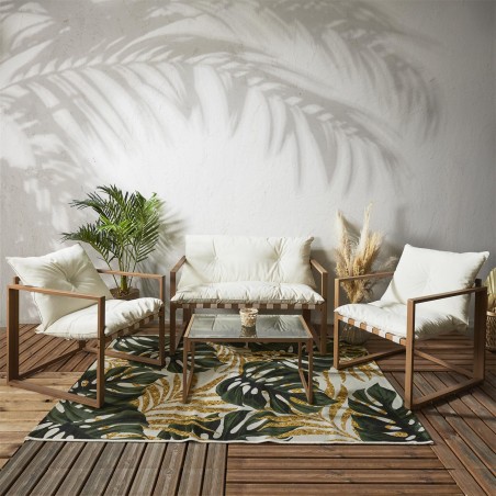 Salon de jardin Cagliari 4 pcs Blanc Home Deco Factory