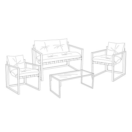 Salon de jardin Cagliari 4 pcs Blanc Home Deco Factory