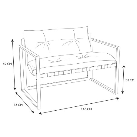 Salon de jardin Cagliari 4 pcs Blanc Home Deco Factory