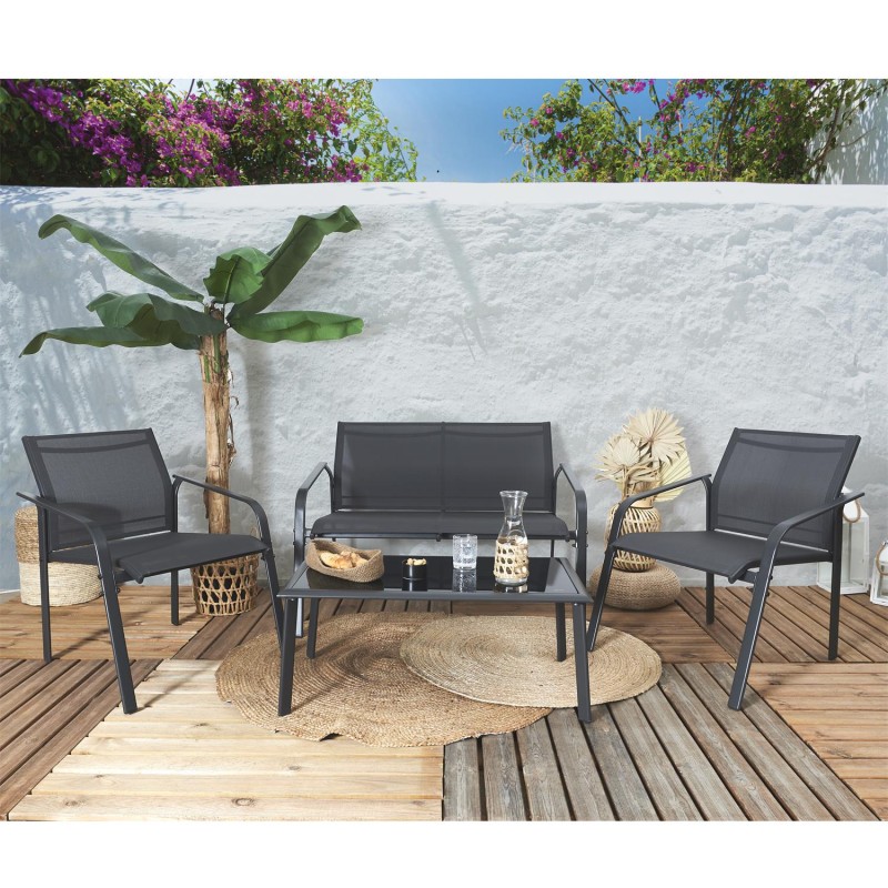 Salon de jardin Naxos Gris Home Deco Factory