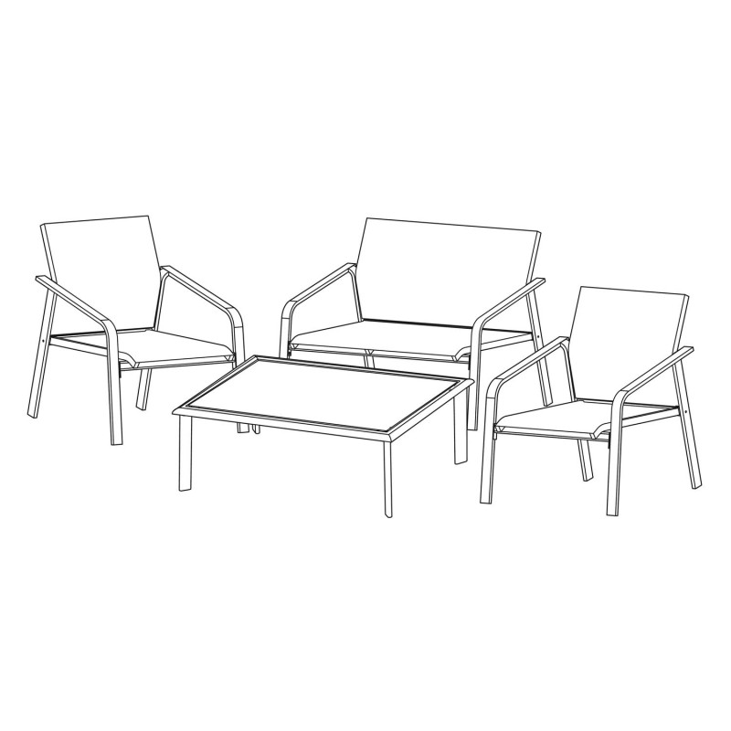 Salon de jardin Naxos Gris Home Deco Factory