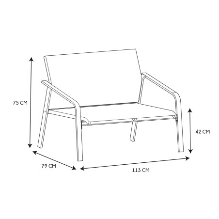 Salon de jardin Naxos Gris Home Deco Factory