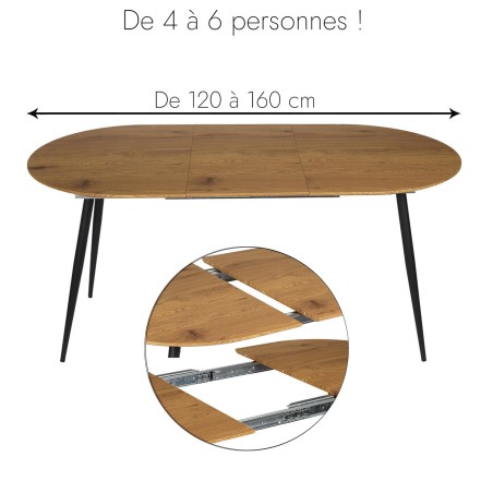 Table De Diner Extensible Marron Home Deco Factory