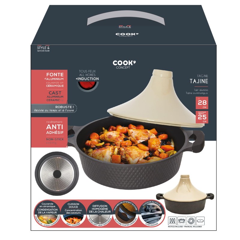 Tajine Induction D28 Beige Cook Concept