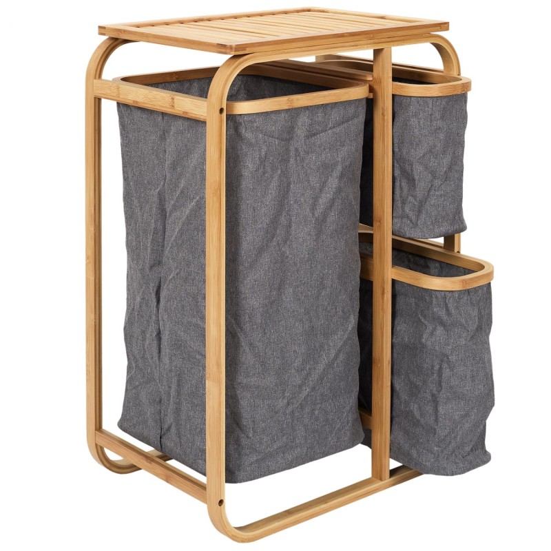 Panier A Linge Textile Gris Home Deco Factory