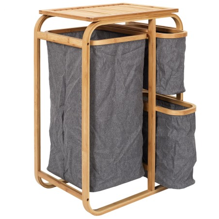 Panier A Linge Textile Gris Home Deco Factory