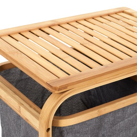 Panier A Linge Textile Gris Home Deco Factory