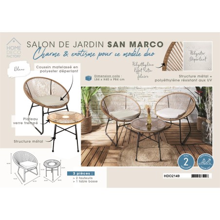 Salon De Jardin San Marco Beige Home Deco Factory