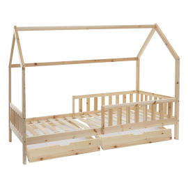 Lit Cabane Avec 2 Tiroirs Cocon Doux 90x190 cm - Laïba Kids 2