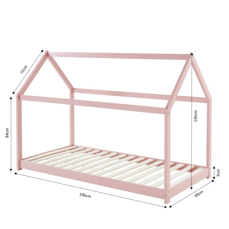 Lit Cabane Royaume Des Rêves Rose 90x190 cm - Laïba Kids