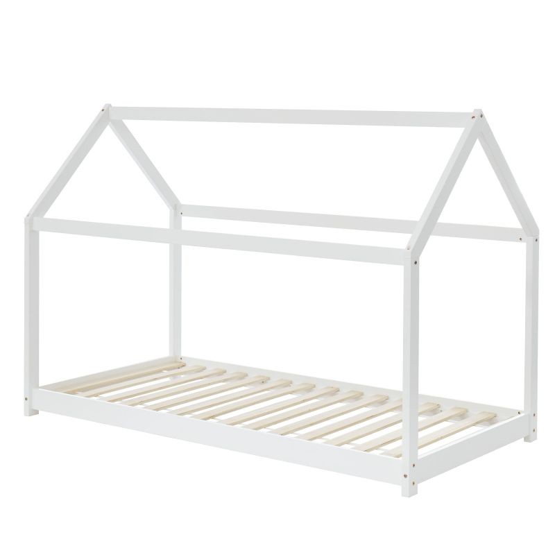 Ensemble Lit Cabane Royaume Des Rêves Blanc 90x190 + Matelas Enfant 90x190 cm - Laïba Kids