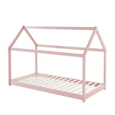 Ensemble Lit Cabane Royaume Des Rêves Rose + Matelas Enfant 90x190 cm Laïba Kids