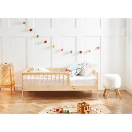 Lit Enfant Nid Douillet Pin Massif Beige 70x140 Laïba Kids