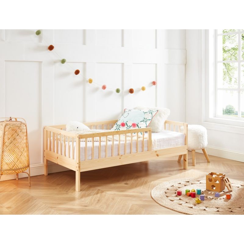 Lit Enfant Nid Douillet Pin Massif Beige 70x140 Laïba Kids
