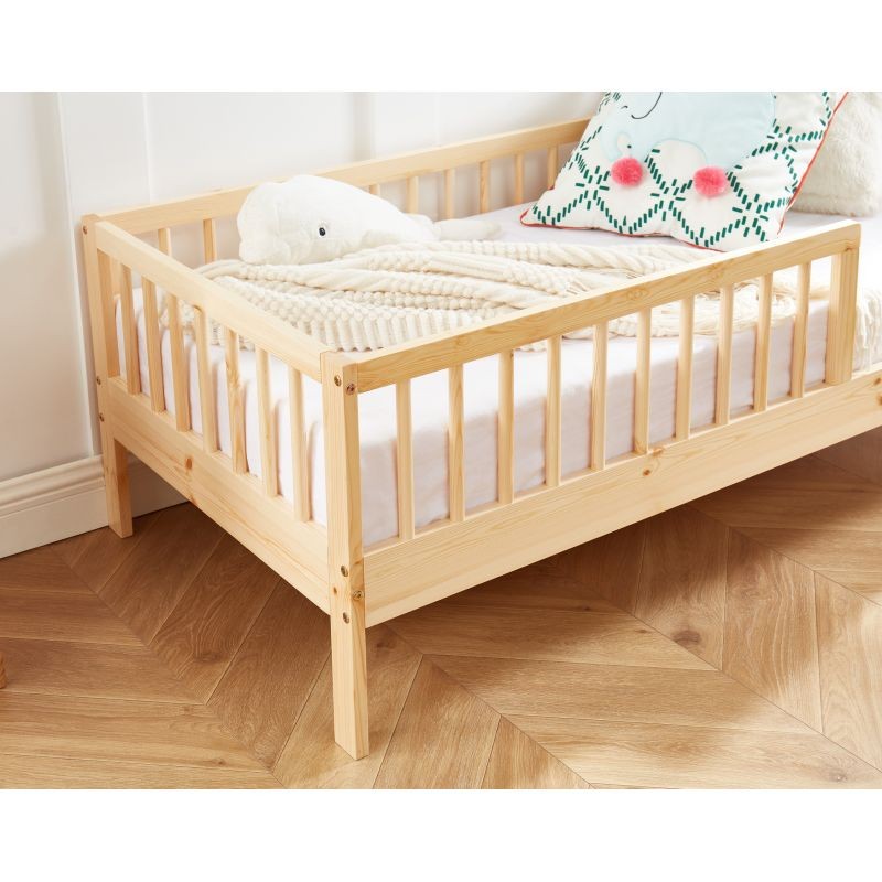 Lit Enfant Nid Douillet Pin Massif Beige 70x140 Laïba Kids