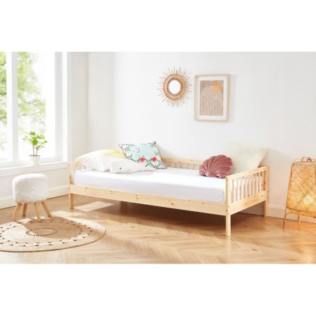 Lit Enfant Nid Douillet Pin Massif Beige 90x190 Laïba Kids