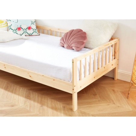 Lit Enfant Nid Douillet Pin Massif Beige 90x190 Laïba Kids