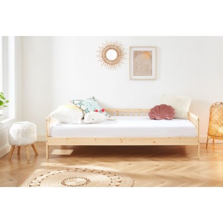 Lit Enfant Nid Douillet Pin Massif Beige 90x190 Laïba Kids