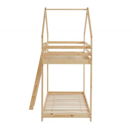 Lit Cabane Superposé Château des Anges Beige 90x190 Laïba Kids