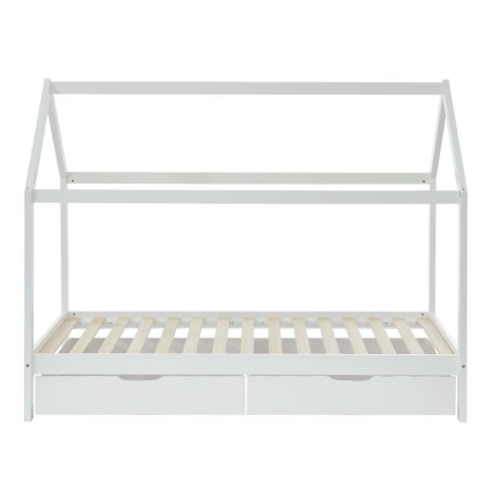 Lit cabane avec tiroirs Petit Paradis Blanc 90x190 Laïba Kids