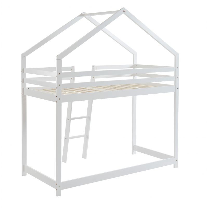 Lit Cabane Mezzanine Jardin Des Petits Dormeurs Blanc 90x190 Laïba Kids