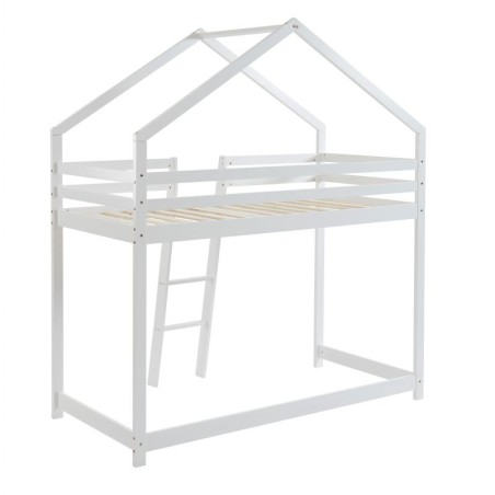 Lit Cabane Mezzanine Jardin Des Petits Dormeurs Blanc 90x190 Laïba Kids