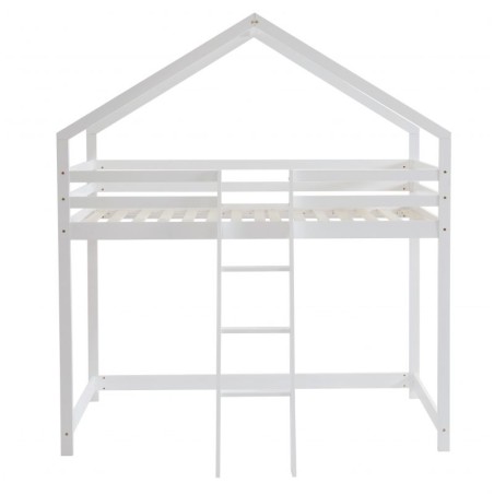 Lit Cabane Mezzanine Jardin Des Petits Dormeurs Blanc 90x190 Laïba Kids