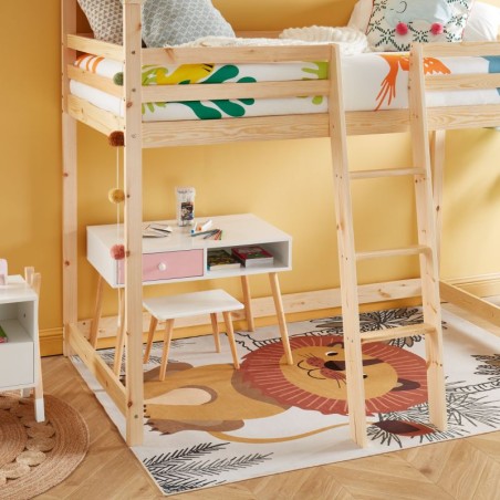 Lit Cabane Mezzanine Jardin Des Petits Dormeurs Beige 90x190 Laïba Kids