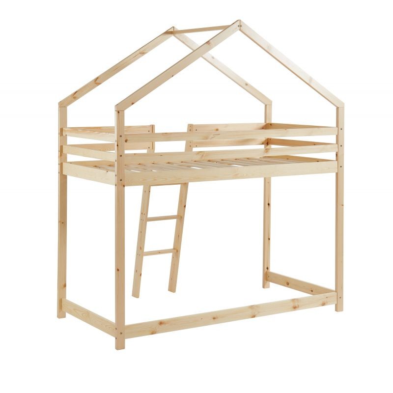 Lit Cabane Mezzanine Jardin Des Petits Dormeurs Beige 90x190 Laïba Kids