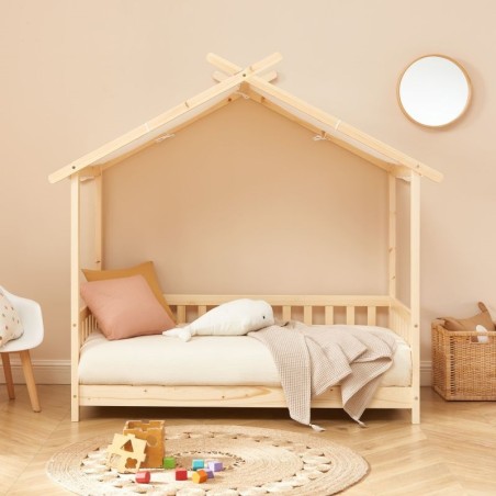 Lit Enfant Tente Des Étoiles Beige 70x140 Sommier Inclus - Laïba Kids