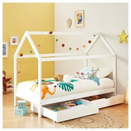 Lit cabane avec tiroirs Petit Paradis Blanc 90x190 Laïba Kids 2