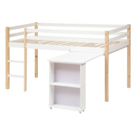 Ensemble Lit Bureau Blanc 90x190 + Matelas enfant 90x190 Laïba Kids 2