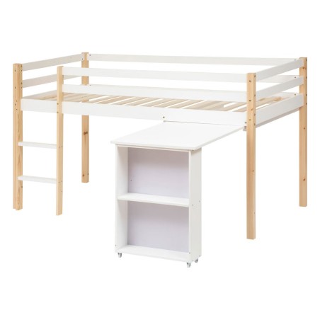 Ensemble Lit Bureau Blanc 90x190 + Matelas enfant 90x190 Laïba Kids